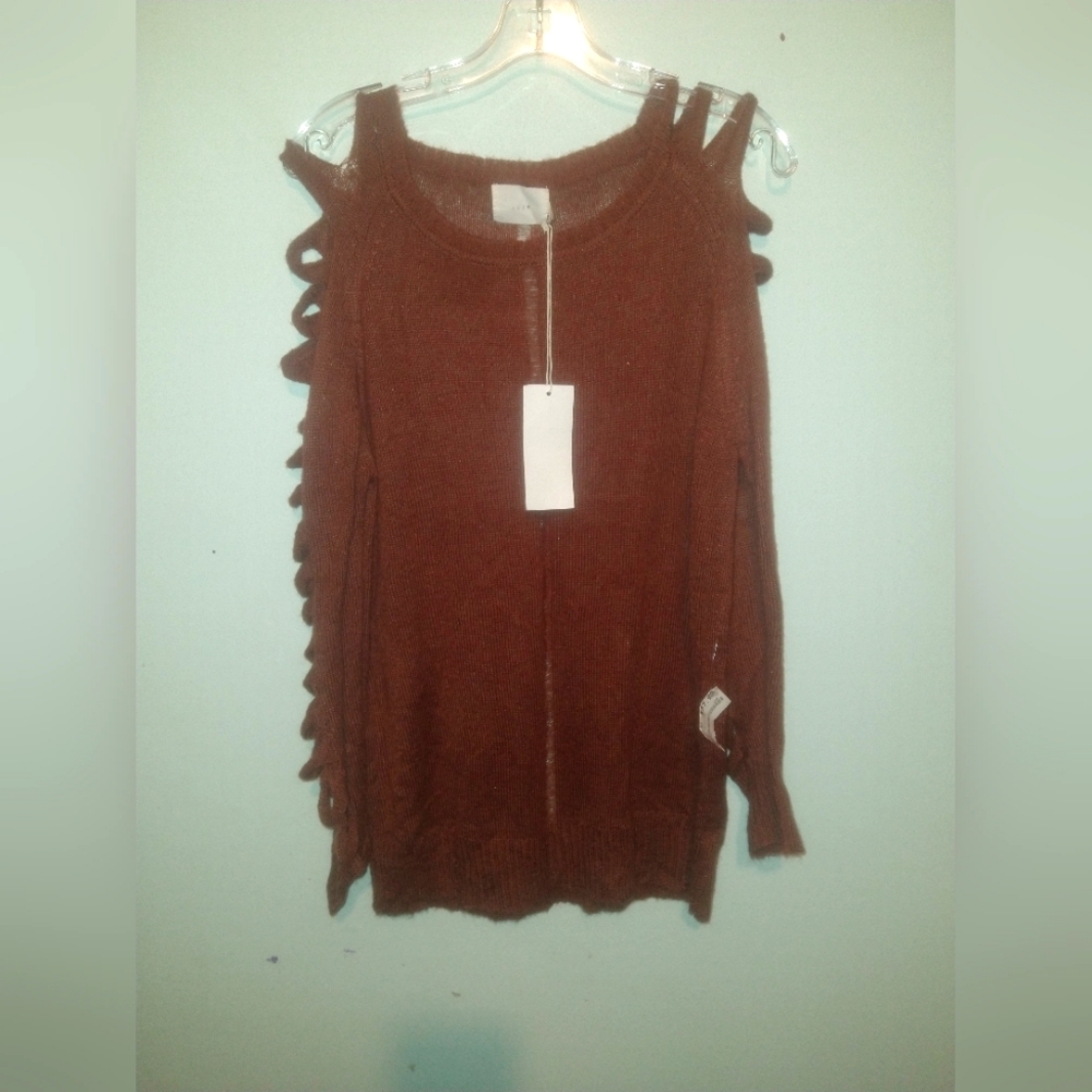 Chocolate Brown Cut-out Sweater by: Lush
